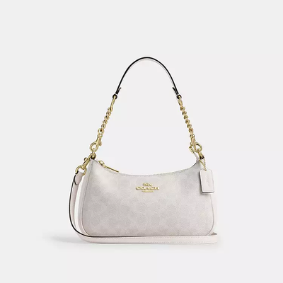 Teri Shoulder Bag — Chalk Signature Canvas